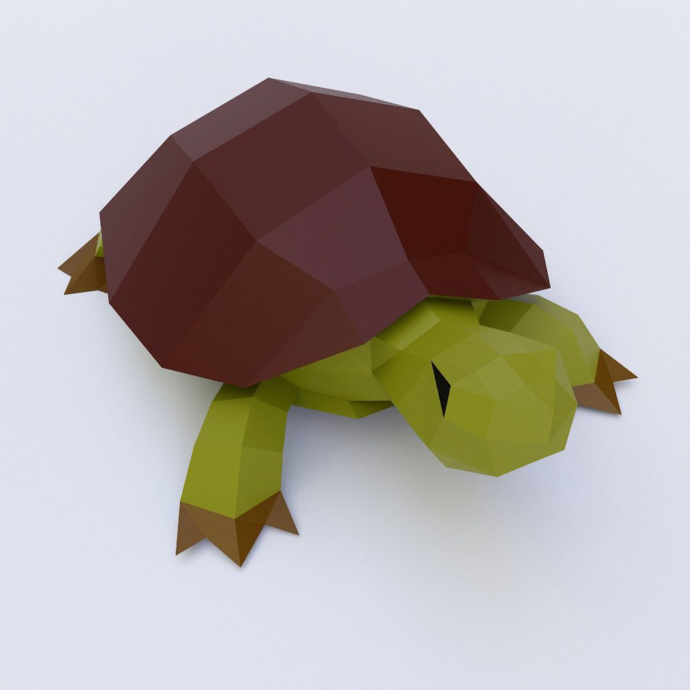 Lowpoly turtle cartoon 3d model