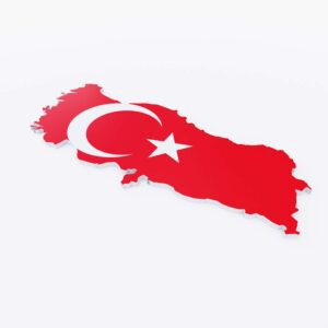 Turkey flag map 3d model