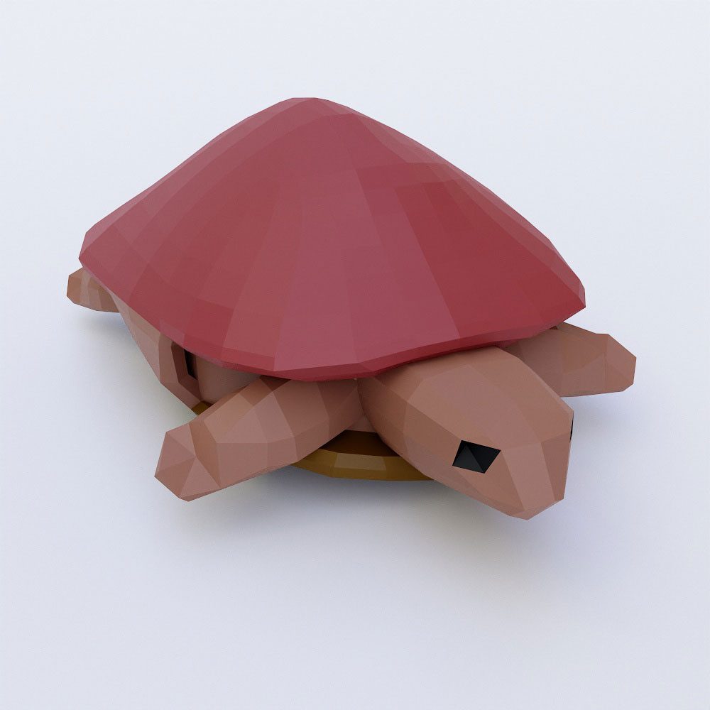 Low poly turtle 3d model