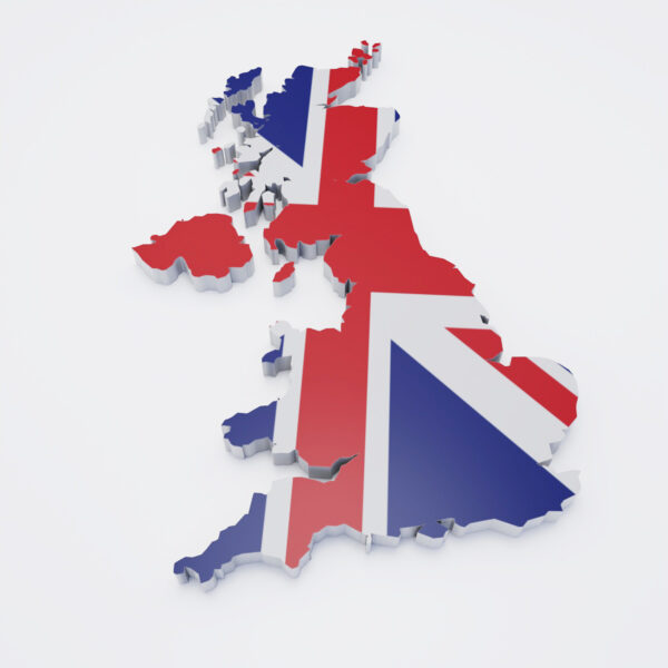 United Kingdom flag map 3d model
