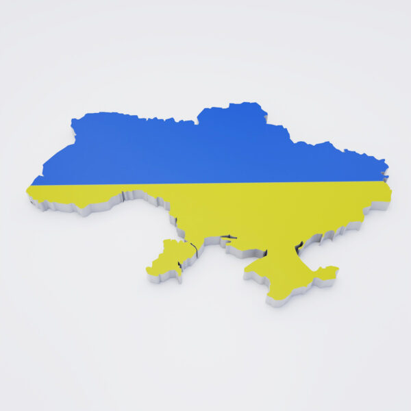 Ukraine flag map 3d model