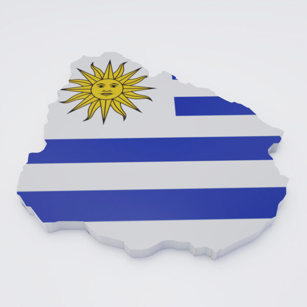 Uruguay flag map 3d model