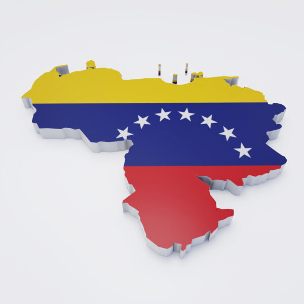 Venezuela flag map 3d model