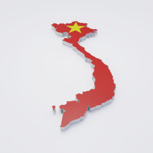 Vietnam flag map 3d model