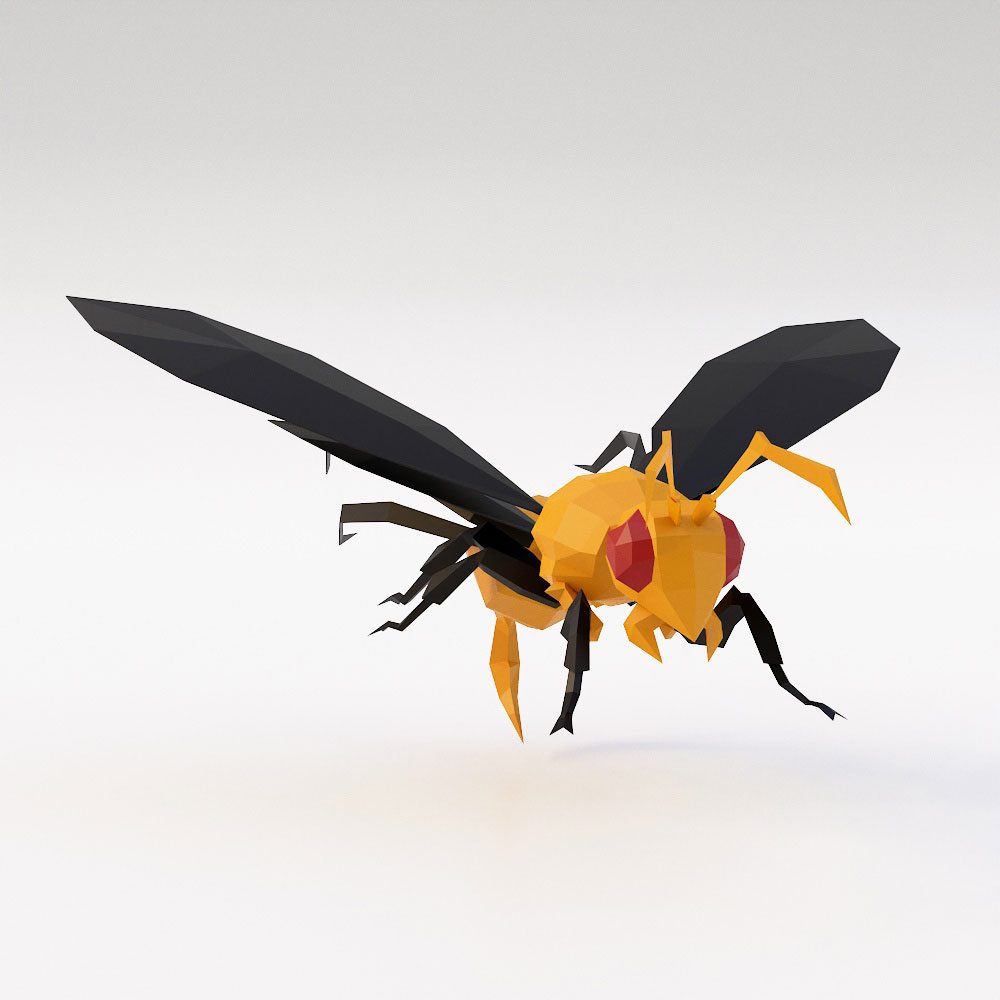 Wasp low poly 3d model