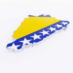 Bosnia and Herzegovina flag map 3d model