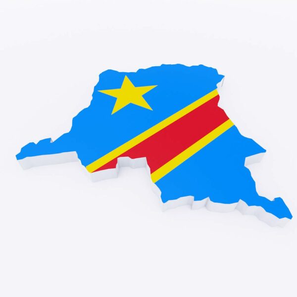 Congo country flag map 3d model