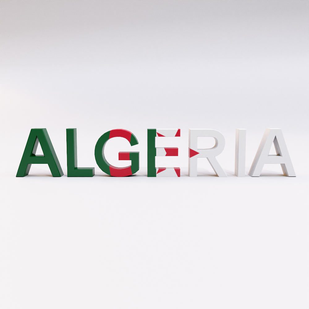 Algeria country name 3d model