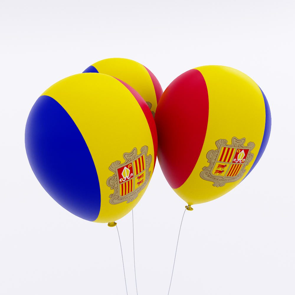 Andorra country flag balloon 3d model