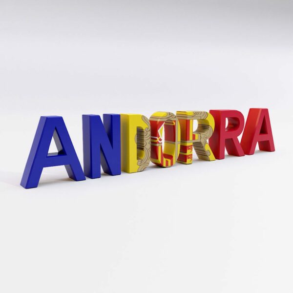 Andorra country name 3d model