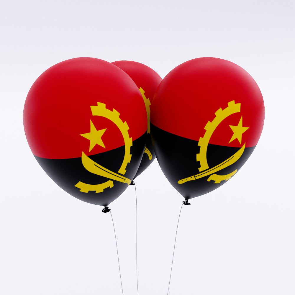 Angola flag balloon 3d model
