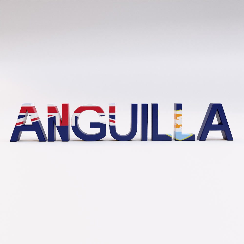 Anguilla country name 3d model