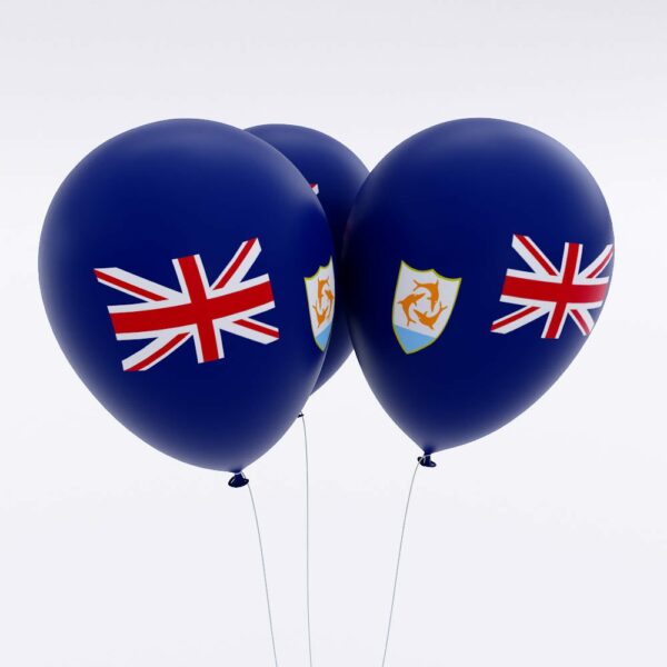 Anguilla flag balloon 3d model