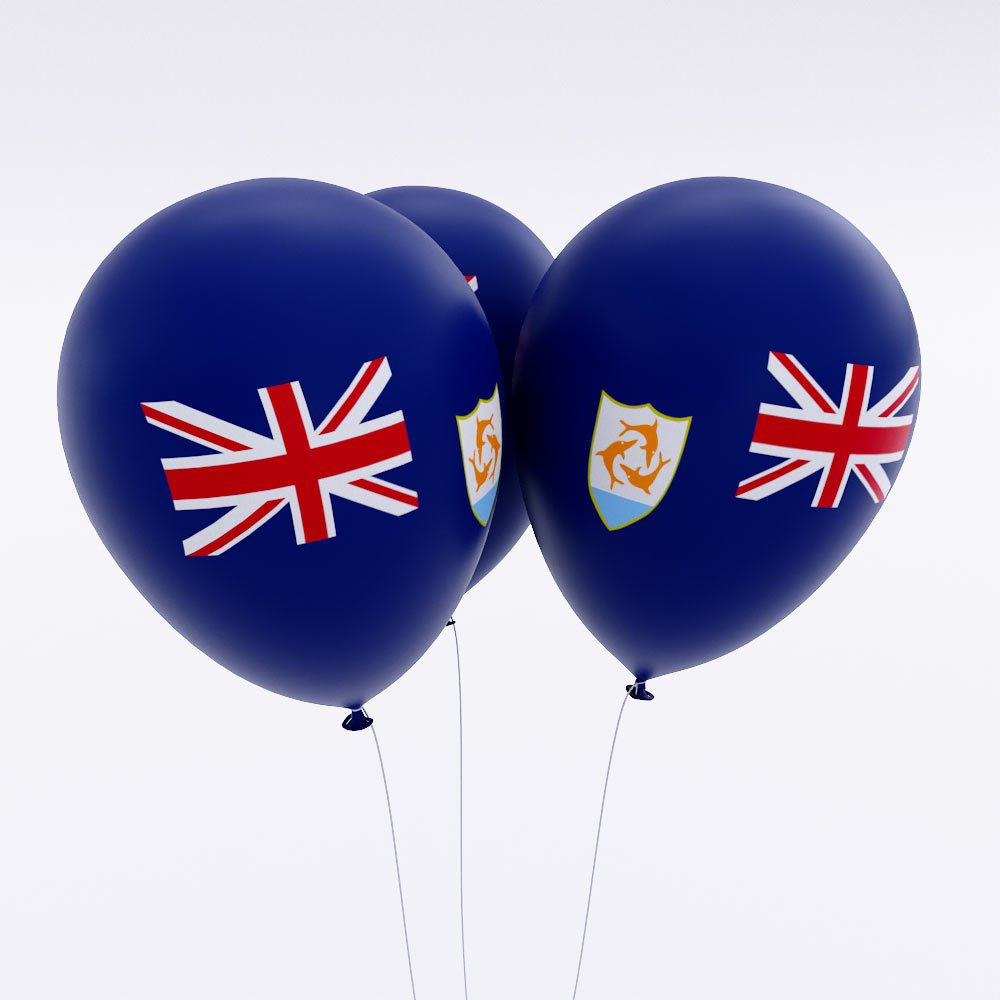 Anguilla flag balloon 3d model