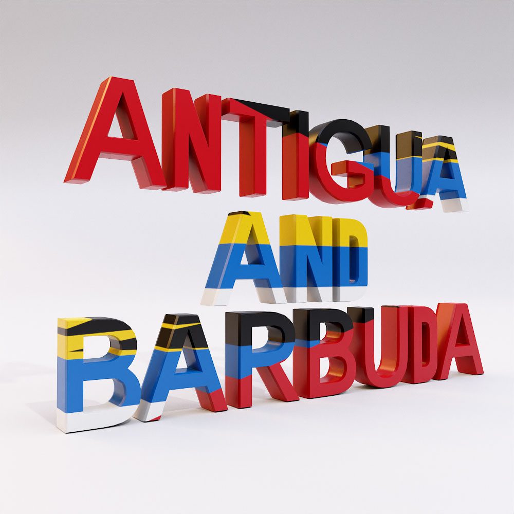 Antigua and Barbuda name 3d model