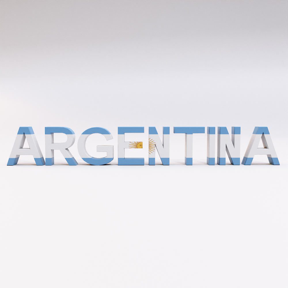 Argentina country name 3d model