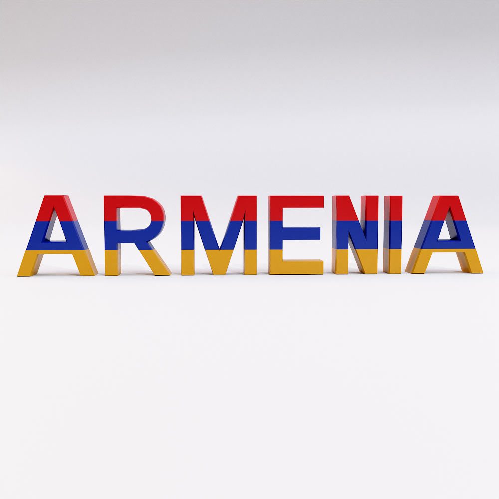 Armenia country name 3d model