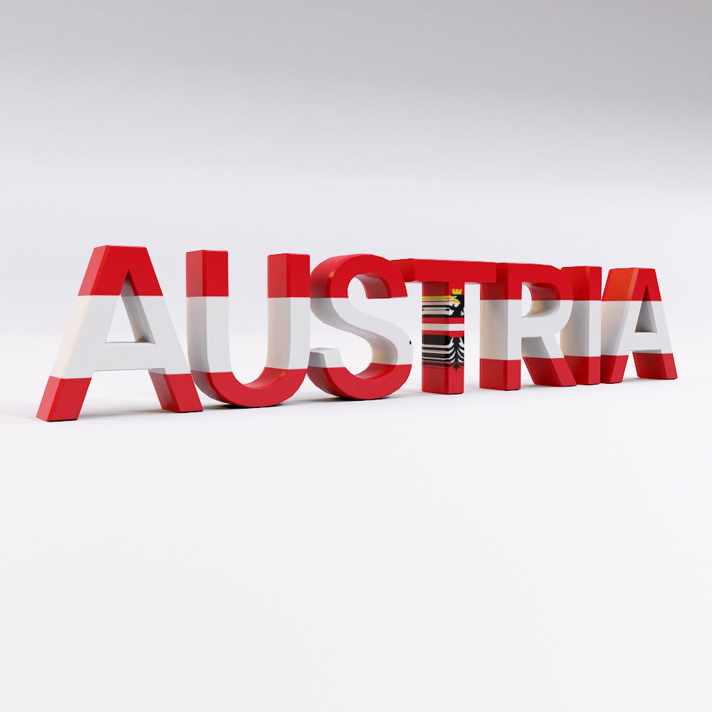 Austria country name 3d model