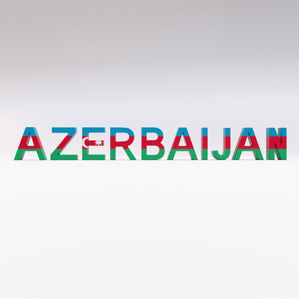 Azerbaijan country name 3d model