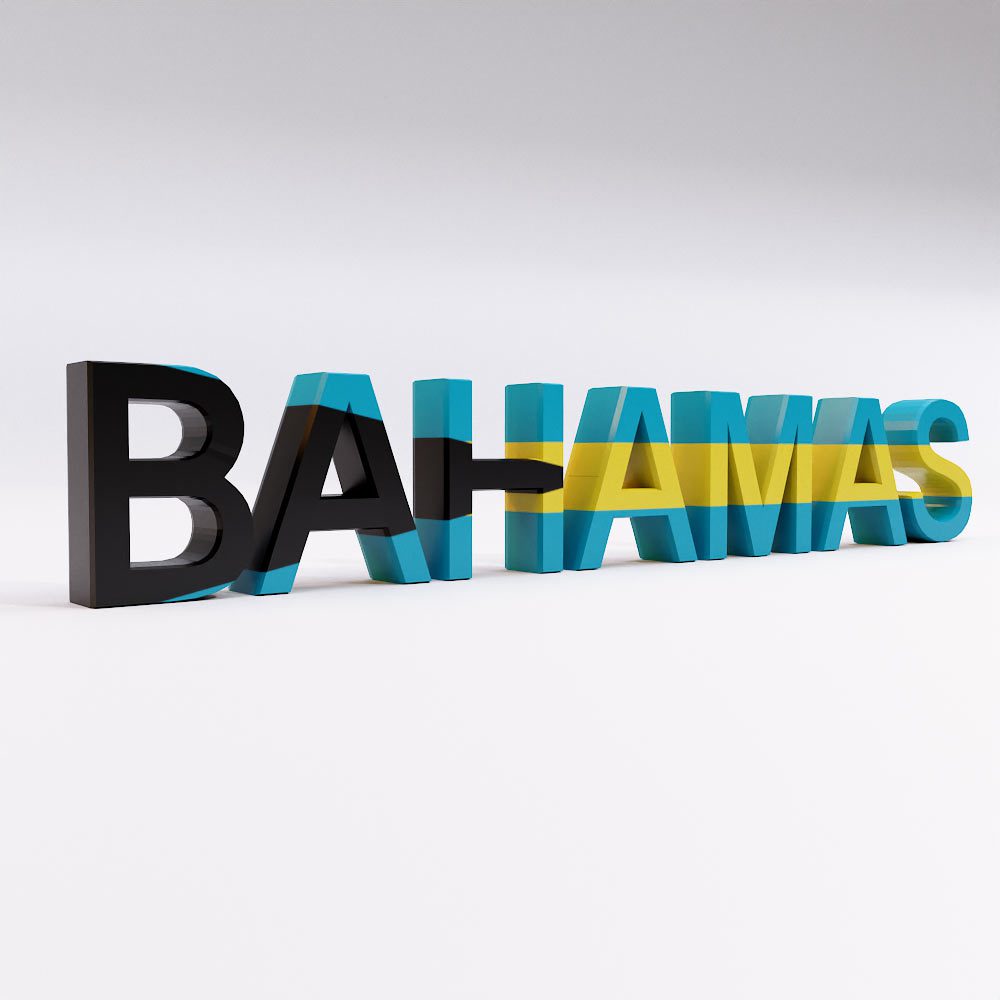 Bahamas country name 3d model
