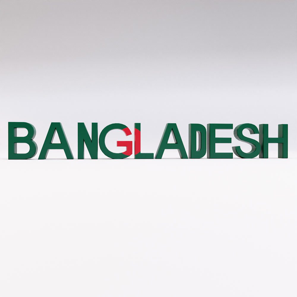 Bangladesh country name 3d model