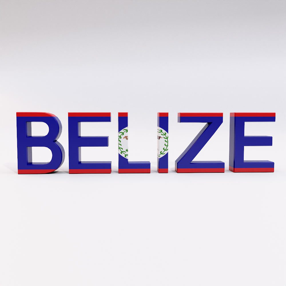 Belize country name 3d model