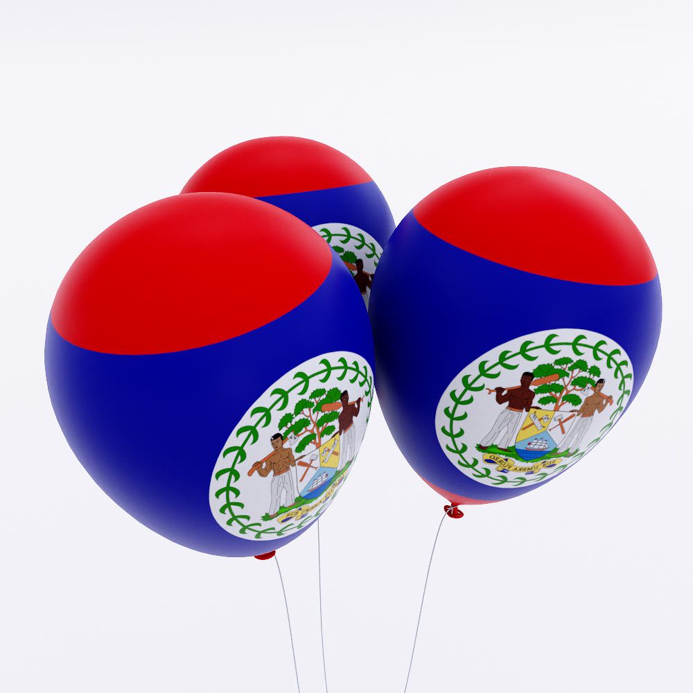 Belize country flag balloon 3d model