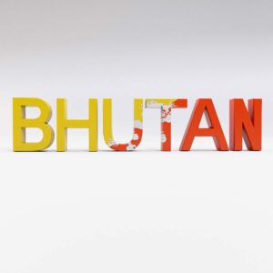 Bhutan country name 3d model