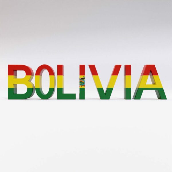 Bolivia country name 3d model