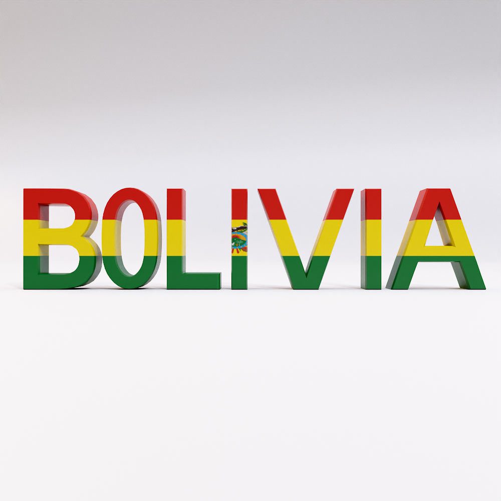 Bolivia country name 3d model