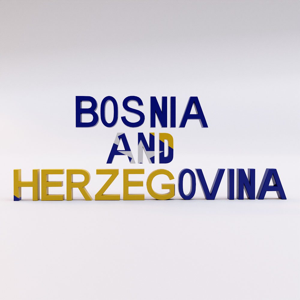 Bosnia and Herzegovina name 3d model