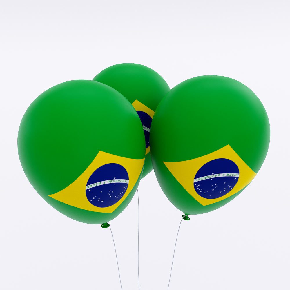 Brazil country flag balloon 3d model