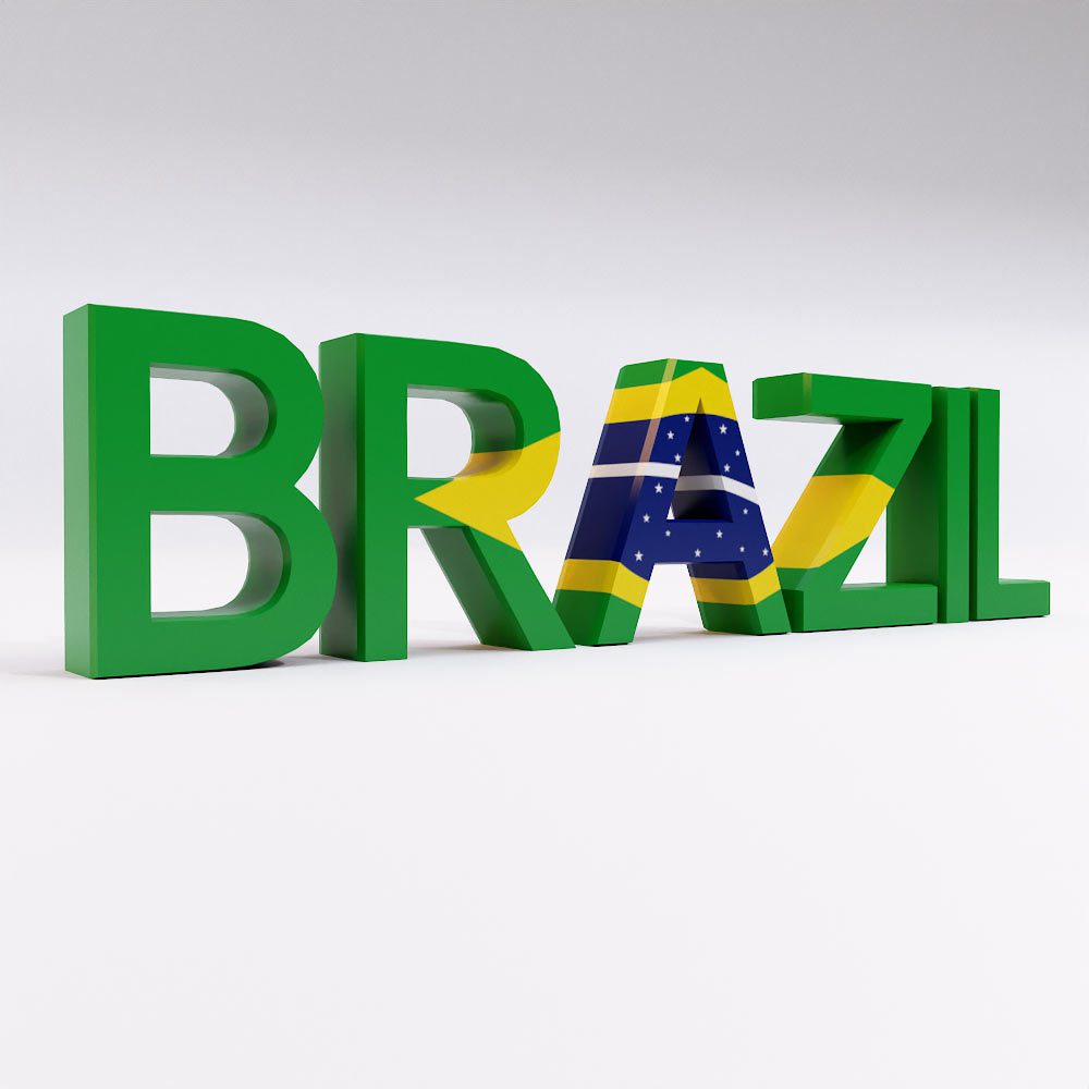 Brazil country name 3d model