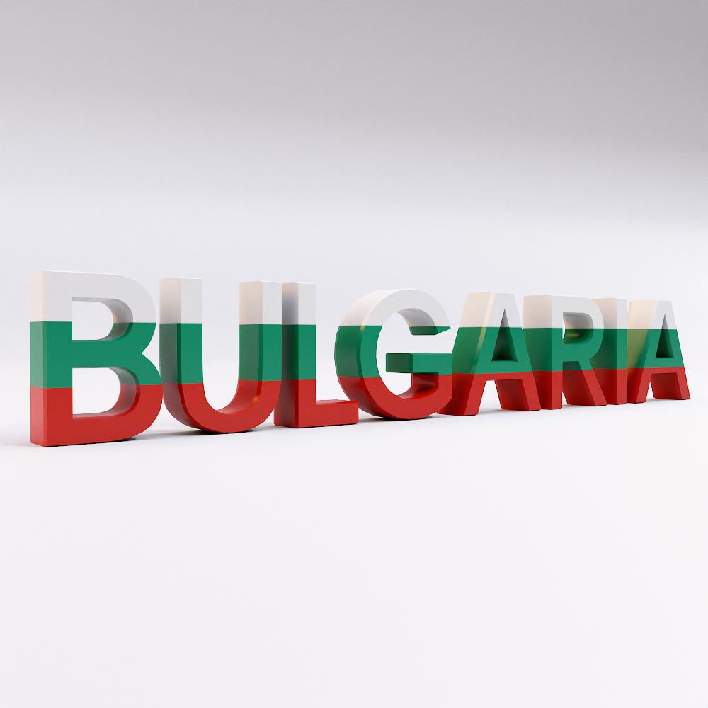 Bulgaria country name 3d model