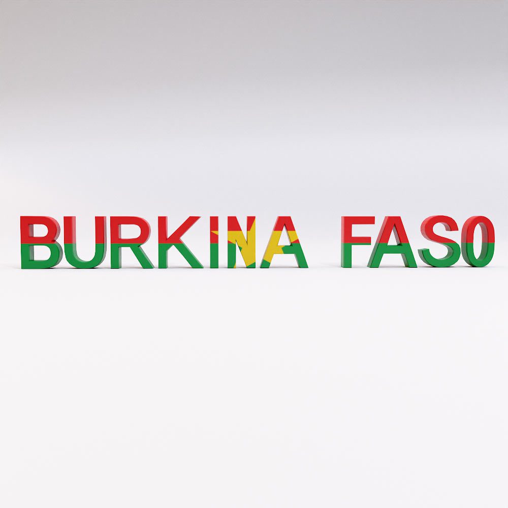 Burkina Faso country name 3d model