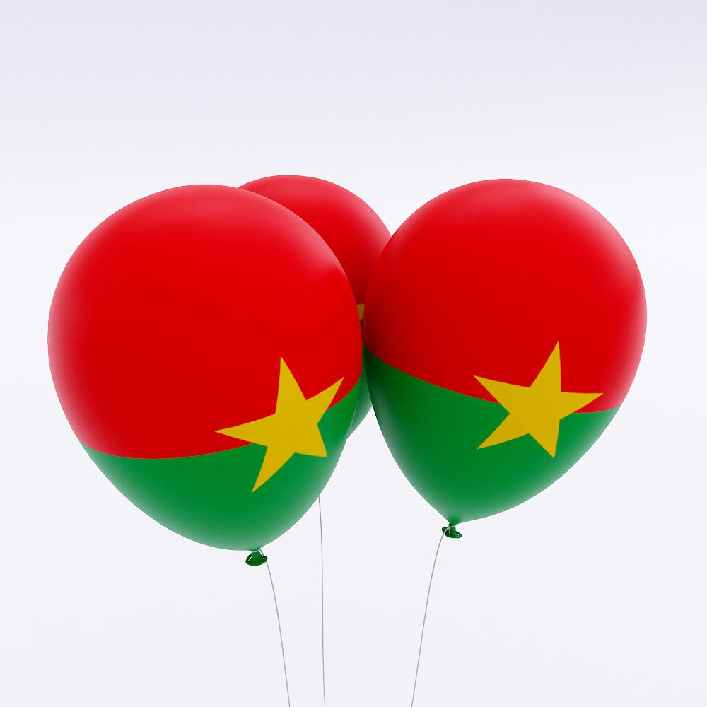 Burkina Faso flag balloon 3d model