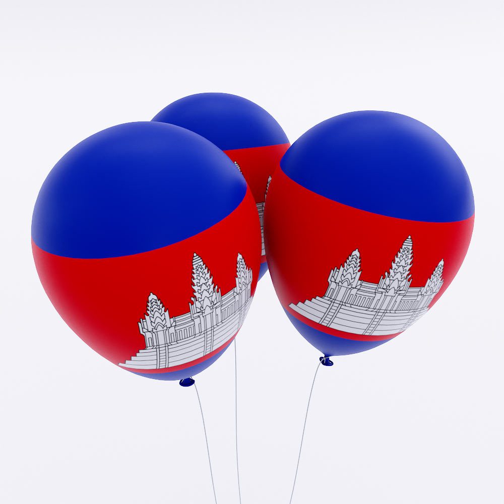 Cambodia country flag balloon 3d model