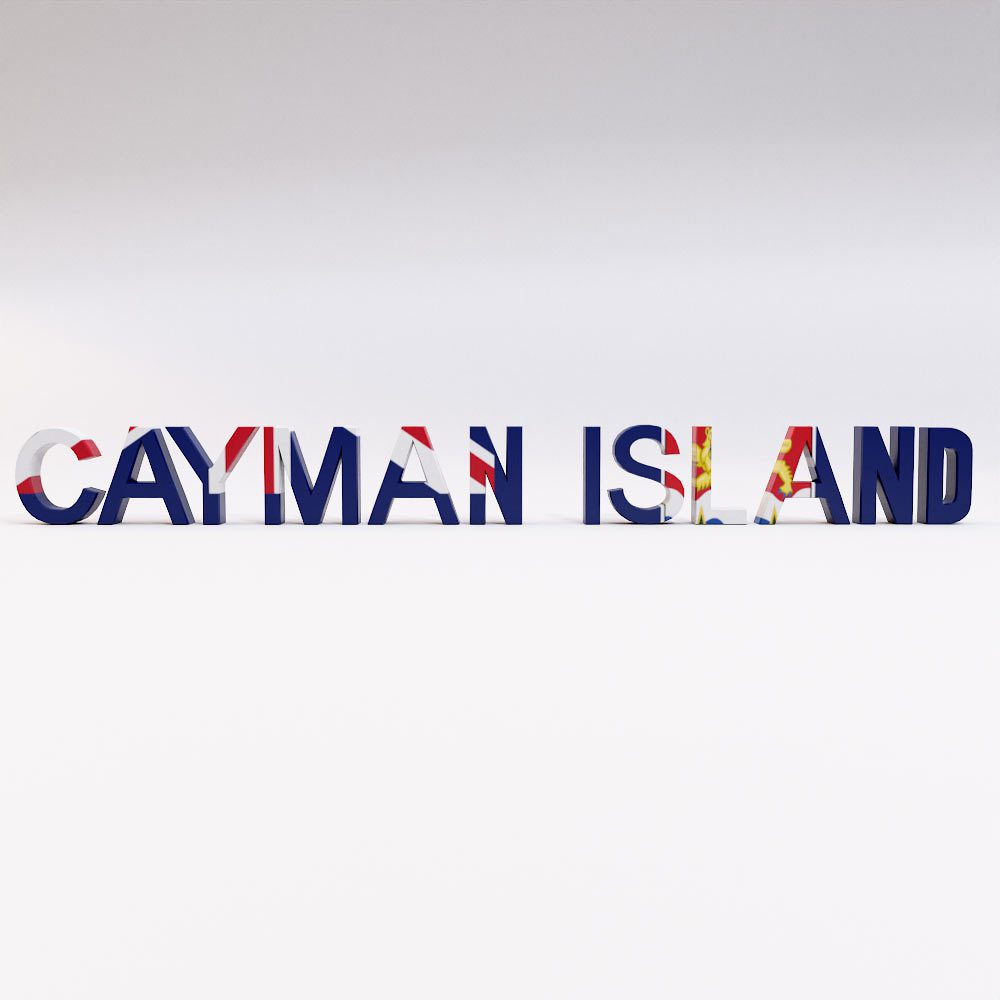 Cayman Islands country name 3d model