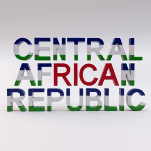 Central African Republic country name 3d model