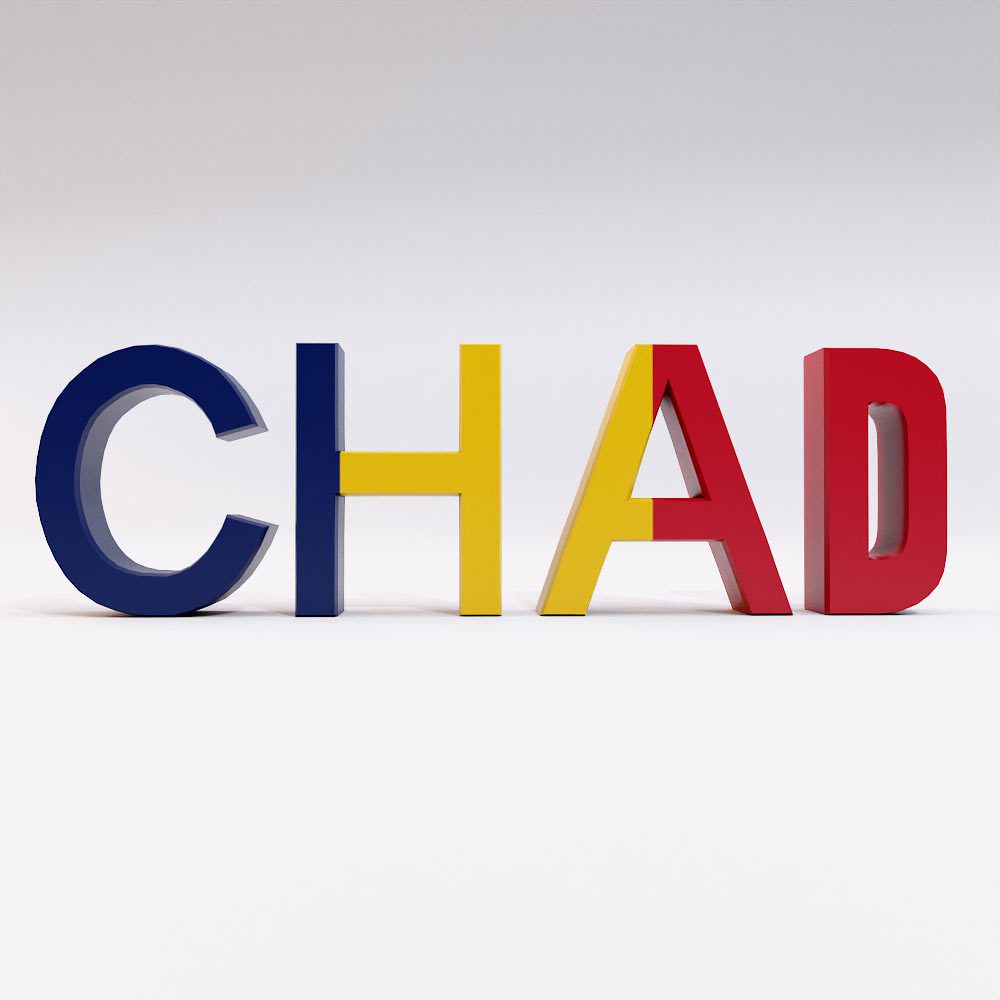 Chad country name 3d model