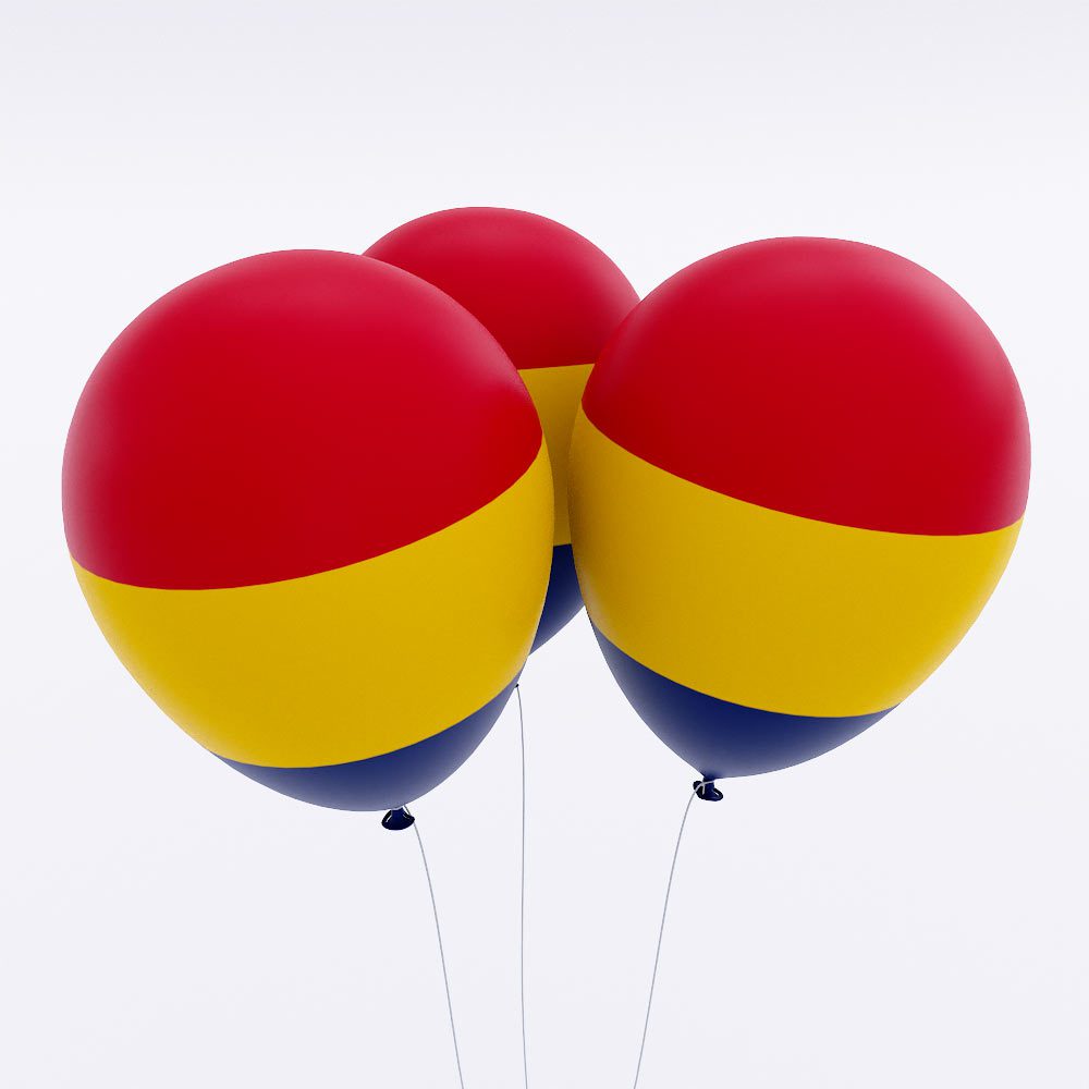 Chad country flag balloon 3d model