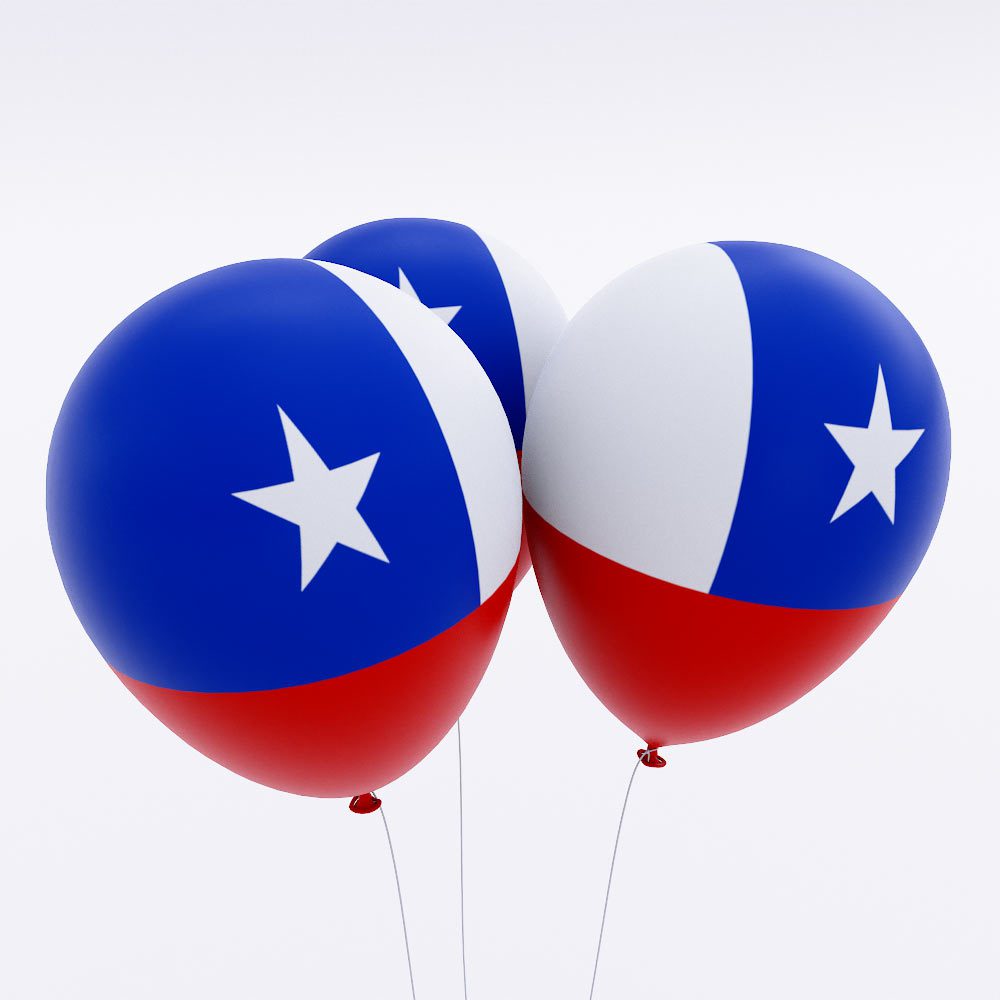Chile country flag balloon 3d model