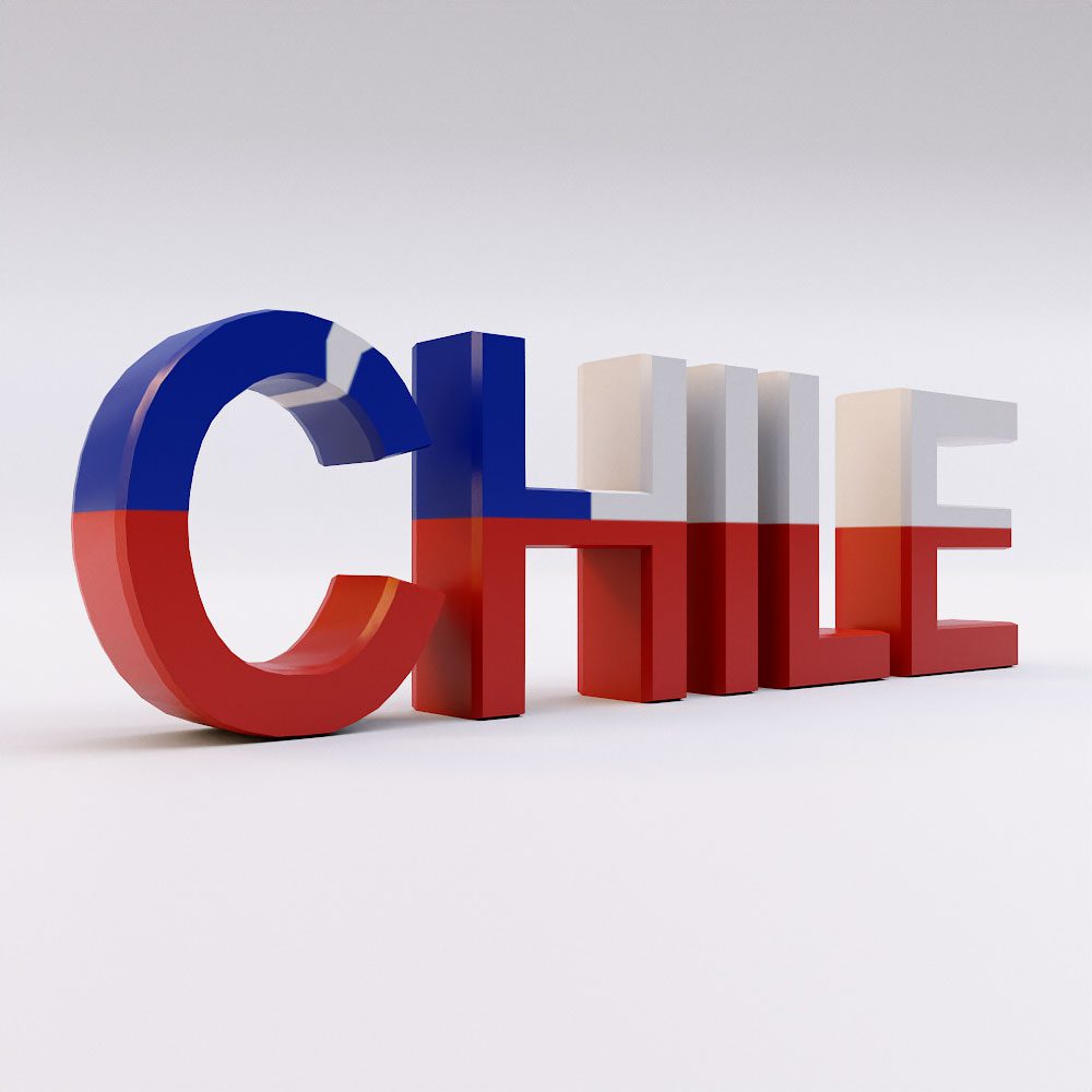 Chile country name 3d model
