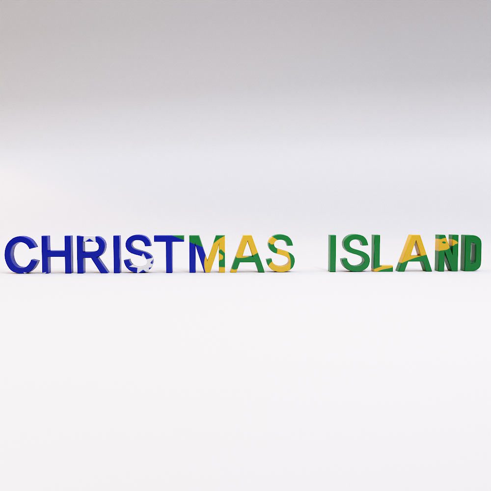 Christmas Island country name 3d model