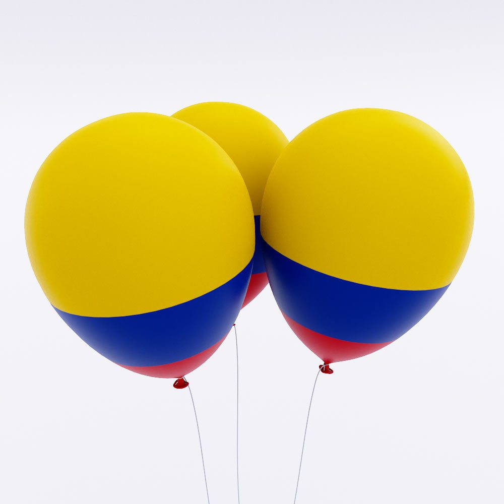 Colombia country flag balloon 3d model