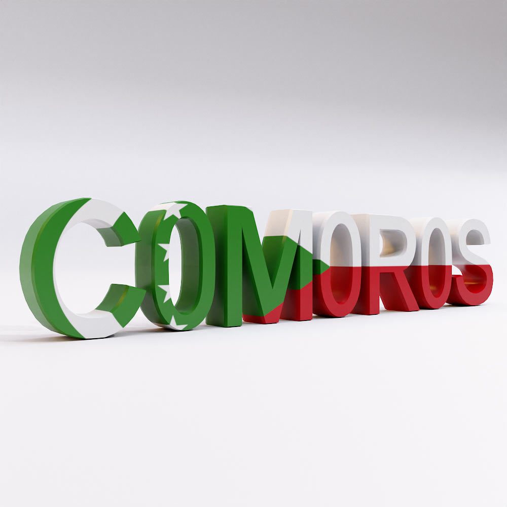 Comoros country name 3d model