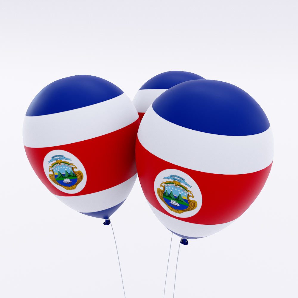 Costa Rica flag balloon 3d model