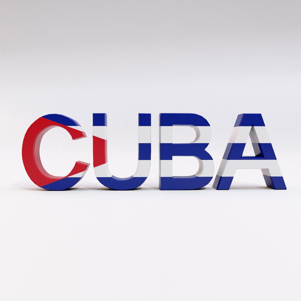 Cuba country name 3d model