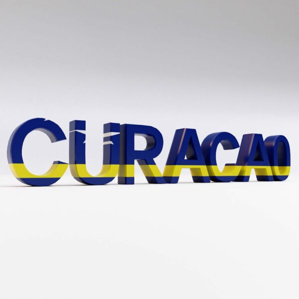 Curacao country name 3d model