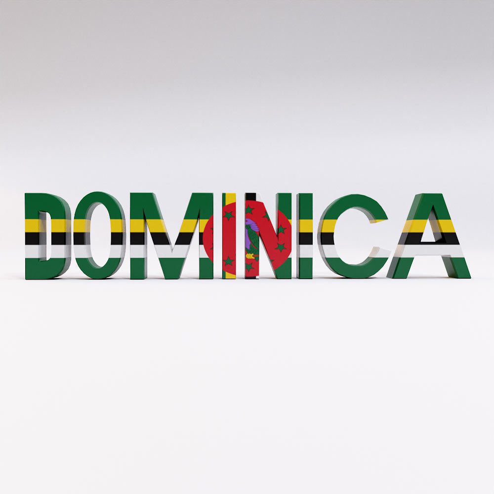 Dominica country name 3d model
